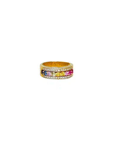 Wish Fine Jewelry 14K YG .30CT DIA MULTI COLOR SAPH | Thumbnail 1 Wish Fine Jewelry 14K YG .30CT DIA MULTI COLOR SAPH | Thumbnail 1