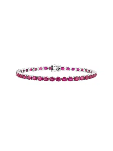 Wish Fine Jewelry 19.37ct Ruby 14K Gold Oval Tennis Bracelet | Thumbnail 1 Wish Fine Jewelry 19.37ct Ruby 14K Gold Oval Tennis Bracelet | Thumbnail 1
