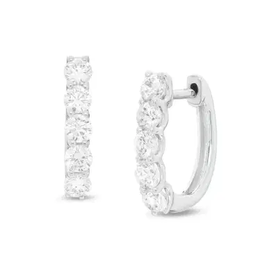 Wish Fine Jewelry 2.00ct Diamond 14K Gold Hoop Earrings | Thumbnail 1 Wish Fine Jewelry 2.00ct Diamond 14K Gold Hoop Earrings | Thumbnail 1