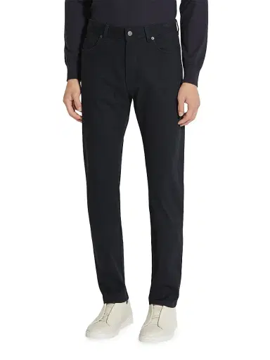 ZEGNA Men's Stretch Cotton Roccia Jeans - Navy Blue | Thumbnail 2 ZEGNA Men's Stretch Cotton Roccia Jeans - Navy Blue | Thumbnail 2