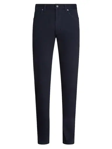 ZEGNA Men's Stretch Cotton Roccia Jeans - Navy Blue | Thumbnail 1 ZEGNA Men's Stretch Cotton Roccia Jeans - Navy Blue | Thumbnail 1