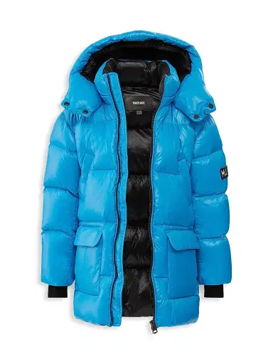 Mackage Little Kid's Lustrous Down Puffer Jacket - Navy - Size 8 | Thumbnail 3 Mackage Little Kid's Lustrous Down Puffer Jacket - Navy - Size 8 | Thumbnail 3