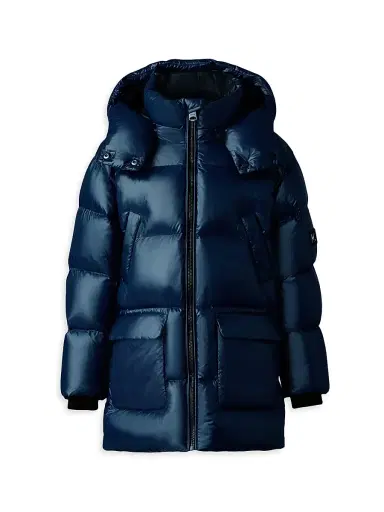 Mackage Little Kid's Lustrous Down Puffer Jacket - Navy - Size 8 | Thumbnail 1 Mackage Little Kid's Lustrous Down Puffer Jacket - Navy - Size 8 | Thumbnail 1