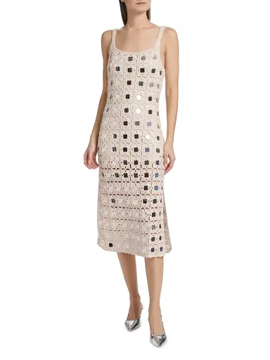 Toccin Women's Clementine Mirror Crochet Midi-Dress - | Thumbnail 3 Toccin Women's Clementine Mirror Crochet Midi-Dress - | Thumbnail 3
