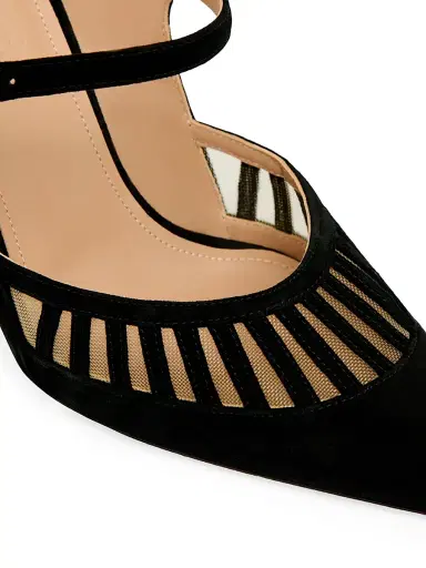 Malone Souliers Women's Bardot 90MM Suede Mules - Black | Thumbnail 5 Malone Souliers Women's Bardot 90MM Suede Mules - Black | Thumbnail 5