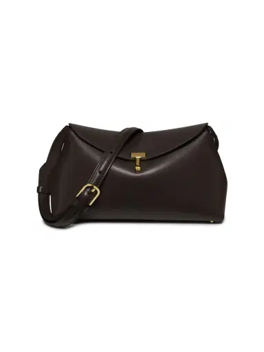 Toteme Women's T-Lock Convertible Leather Clutch - Bark | Thumbnail 6 Toteme Women's T-Lock Convertible Leather Clutch - Bark | Thumbnail 6