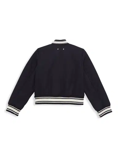 Golden Goose Little Kid's & Kid's Golden Wool-Blend Bomber Jacket - Dark Blue | Thumbnail 3 Golden Goose Little Kid's & Kid's Golden Wool-Blend Bomber Jacket - Dark Blue | Thumbnail 3