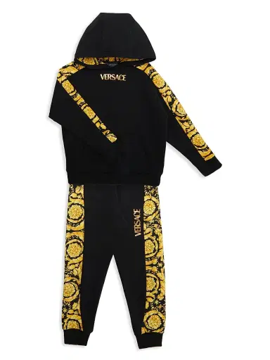 Versace Little Kid's & Kid's Foil Stamp Logo Barocco Sweatshirt - Black Gold - Size 5 | Thumbnail 2 Versace Little Kid's & Kid's Foil Stamp Logo Barocco Sweatshirt - Black Gold - Size 5 | Thumbnail 2