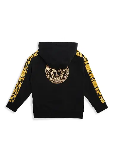 Versace Little Kid's & Kid's Foil Stamp Logo Barocco Sweatshirt - Black Gold - Size 5 | Thumbnail 3 Versace Little Kid's & Kid's Foil Stamp Logo Barocco Sweatshirt - Black Gold - Size 5 | Thumbnail 3