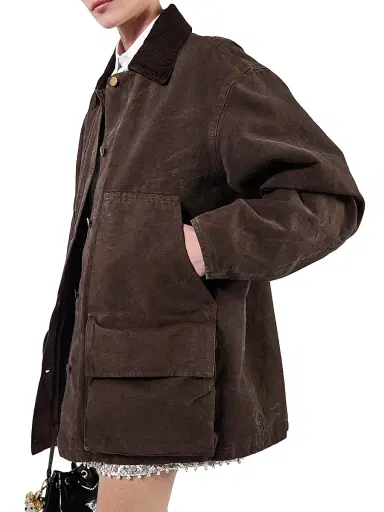 Prada Women's Canvas Jacket - Brown | Thumbnail 4 Prada Women's Canvas Jacket - Brown | Thumbnail 4