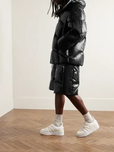 Moncler Genius adidas Originals Straight-Leg Tech Jersey-Trimmed Quilted Glossed-Shell Down Shorts - Men | Thumbnail 2 Moncler Genius adidas Originals Straight-Leg Tech Jersey-Trimmed Quilted Glossed-Shell Down Shorts - Men | Thumbnail 2