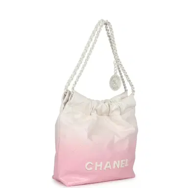 Chanel Chanel Mini 22 Bag Pink and White Ombre Calfskin Lacquered Metal Hardware | Thumbnail 2 Chanel Chanel Mini 22 Bag Pink and White Ombre Calfskin Lacquered Metal Hardware | Thumbnail 2