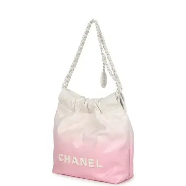 Chanel Chanel Mini 22 Bag Pink and White Ombre Calfskin Lacquered Metal Hardware | Thumbnail 5 Chanel Chanel Mini 22 Bag Pink and White Ombre Calfskin Lacquered Metal Hardware | Thumbnail 5