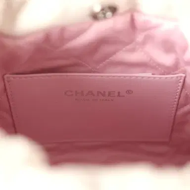 Chanel Chanel Mini 22 Bag Pink and White Ombre Calfskin Lacquered Metal Hardware | Thumbnail 10 Chanel Chanel Mini 22 Bag Pink and White Ombre Calfskin Lacquered Metal Hardware | Thumbnail 10