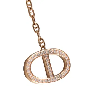 HERMÈS Hermes Collier Chaine D'Ancre Contour Pendant GM Necklace 18K Rose Gold & Diamonds | Thumbnail 3 HERMÈS Hermes Collier Chaine D'Ancre Contour Pendant GM Necklace 18K Rose Gold & Diamonds | Thumbnail 3