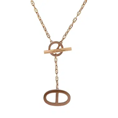 HERMÈS Hermes Collier Chaine D'Ancre Contour Pendant GM Necklace 18K Rose Gold & Diamonds | Thumbnail 4 HERMÈS Hermes Collier Chaine D'Ancre Contour Pendant GM Necklace 18K Rose Gold & Diamonds | Thumbnail 4