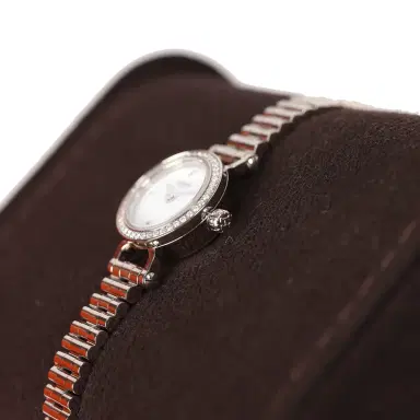 HERMÈS Hermes Faubourg Watch Mini White Lacquered 18K White Gold Hardware & Diamonds | Thumbnail 7 HERMÈS Hermes Faubourg Watch Mini White Lacquered 18K White Gold Hardware & Diamonds | Thumbnail 7