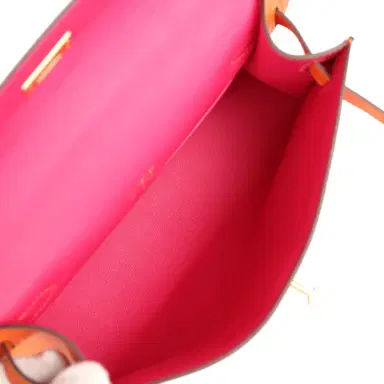 HERMÈS Hermes Special Order (HSS) Kelly Pochette Orange Verso Swift Gold Hardware | Thumbnail 7 HERMÈS Hermes Special Order (HSS) Kelly Pochette Orange Verso Swift Gold Hardware | Thumbnail 7