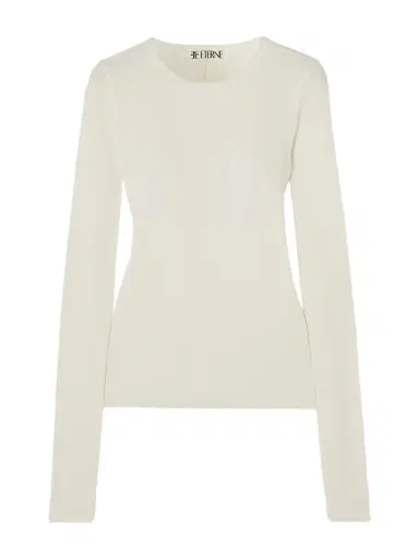 ÉTERNE Ribbed Stretch Cotton And Modal-blend Top | Thumbnail 1 ÉTERNE Ribbed Stretch Cotton And Modal-blend Top | Thumbnail 1