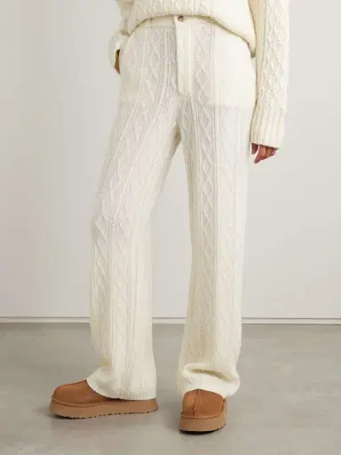 Guest In Residence Cable-knit Wool And Cashmere-blend Straight-leg Pants | Thumbnail 3 Guest In Residence Cable-knit Wool And Cashmere-blend Straight-leg Pants | Thumbnail 3