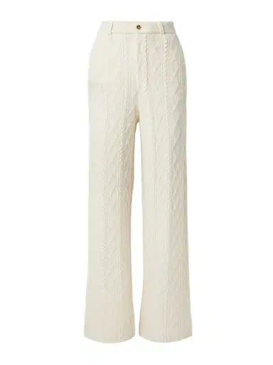 Guest In Residence Cable-knit Wool And Cashmere-blend Straight-leg Pants | Thumbnail 1 Guest In Residence Cable-knit Wool And Cashmere-blend Straight-leg Pants | Thumbnail 1