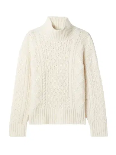 Guest In Residence Cable-knit Wool And Cashmere-blend Turtleneck Sweater | Thumbnail 1 Guest In Residence Cable-knit Wool And Cashmere-blend Turtleneck Sweater | Thumbnail 1