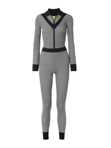 Guest In Residence Speed Skate Ribbed Striped Merino Wool-blend Jumpsuit | Thumbnail 1 Guest In Residence Speed Skate Ribbed Striped Merino Wool-blend Jumpsuit | Thumbnail 1
