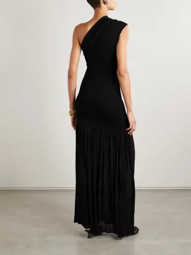 Proenza Schouler Cora One-shoulder Stretch-knit And Pleated Crepon Maxi Dress | Thumbnail 3 Proenza Schouler Cora One-shoulder Stretch-knit And Pleated Crepon Maxi Dress | Thumbnail 3