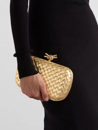 Bottega Veneta Knot Padded Intrecciato Metallic Leather Clutch | Thumbnail 2 Bottega Veneta Knot Padded Intrecciato Metallic Leather Clutch | Thumbnail 2