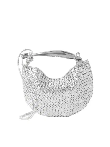 Bottega Veneta Sardine Mini Intrecciato Metallic Leather Shoulder Bag | Thumbnail 1 Bottega Veneta Sardine Mini Intrecciato Metallic Leather Shoulder Bag | Thumbnail 1