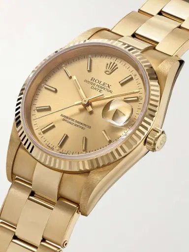 Stephanie Windsor + Rolex Vintage 1991 Oyster Perpetual Date Automatic 34mm 18-karat Gold Watch | Thumbnail 3 Stephanie Windsor + Rolex Vintage 1991 Oyster Perpetual Date Automatic 34mm 18-karat Gold Watch | Thumbnail 3