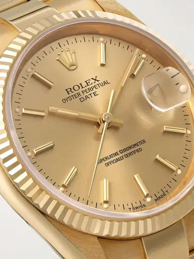 Stephanie Windsor + Rolex Vintage 1991 Oyster Perpetual Date Automatic 34mm 18-karat Gold Watch | Thumbnail 5 Stephanie Windsor + Rolex Vintage 1991 Oyster Perpetual Date Automatic 34mm 18-karat Gold Watch | Thumbnail 5