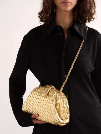 Bottega Veneta Lauren 1980 Small Intrecciato Metallic Leather Clutch | Thumbnail 6 Bottega Veneta Lauren 1980 Small Intrecciato Metallic Leather Clutch | Thumbnail 6
