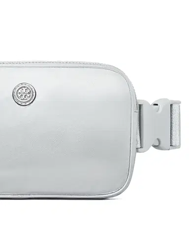 Tory Burch Women's Virginia Metallic Nylon Belt Bag - Silver | Thumbnail 3 Tory Burch Women's Virginia Metallic Nylon Belt Bag - Silver | Thumbnail 3
