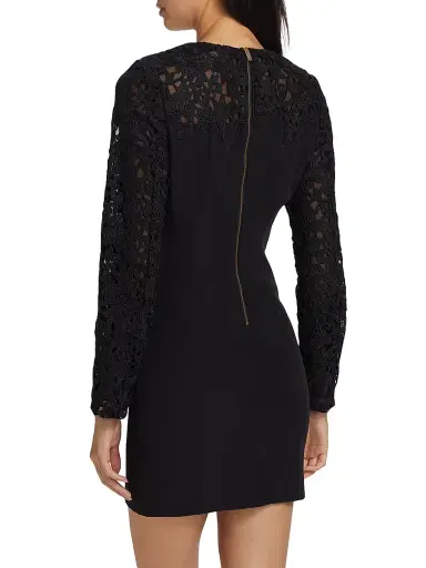 Generation Love Women's Navina Lace-Trim Crepe Minidress - Black | Thumbnail 5 Generation Love Women's Navina Lace-Trim Crepe Minidress - Black | Thumbnail 5