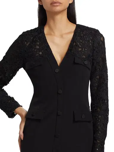 Generation Love Women's Navina Lace-Trim Crepe Minidress - Black | Thumbnail 6 Generation Love Women's Navina Lace-Trim Crepe Minidress - Black | Thumbnail 6