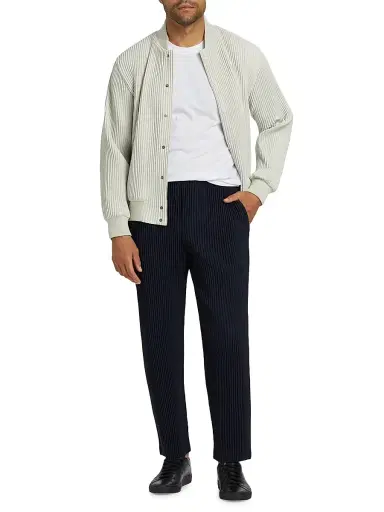 Homme Plissé Issey Miyake Men's Basic Straight-Fit Pleated Pants - Navy | Thumbnail 2 Homme Plissé Issey Miyake Men's Basic Straight-Fit Pleated Pants - Navy | Thumbnail 2