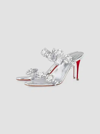 Christian Louboutin Women's Just Jewel 85MM Specchio Leather Heels - Crystal | Thumbnail 2 Christian Louboutin Women's Just Jewel 85MM Specchio Leather Heels - Crystal | Thumbnail 2
