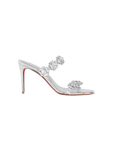 Christian Louboutin Women's Just Jewel 85MM Specchio Leather Heels - Crystal | Thumbnail 1 Christian Louboutin Women's Just Jewel 85MM Specchio Leather Heels - Crystal | Thumbnail 1