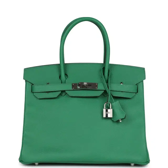 Pre-owned Hermes Birkin 30 Cactus Epsom Palladium Hardware Pre-owned Hermes Birkin 30 Cactus Epsom Palladium Hardware