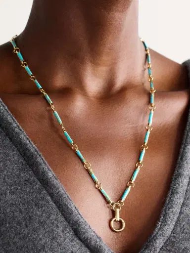 Foundrae Hanging Clockweight 18-karat Gold Turquoise Necklace | Thumbnail 2 Foundrae Hanging Clockweight 18-karat Gold Turquoise Necklace | Thumbnail 2