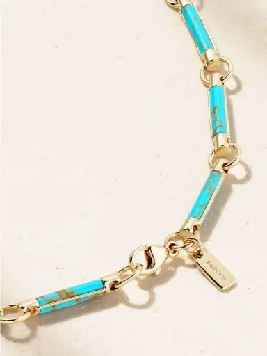 Foundrae Hanging Clockweight 18-karat Gold Turquoise Necklace | Thumbnail 3 Foundrae Hanging Clockweight 18-karat Gold Turquoise Necklace | Thumbnail 3