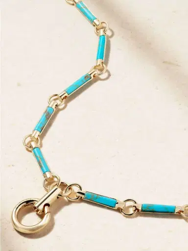 Foundrae Hanging Clockweight 18-karat Gold Turquoise Necklace | Thumbnail 4 Foundrae Hanging Clockweight 18-karat Gold Turquoise Necklace | Thumbnail 4