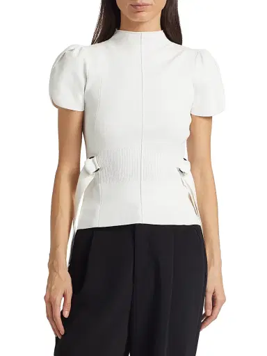 3.1 Phillip Lim Women's Compact Rib-Knit Tulip Top - Ivory - Size XS | Thumbnail 3 3.1 Phillip Lim Women's Compact Rib-Knit Tulip Top - Ivory - Size XS | Thumbnail 3