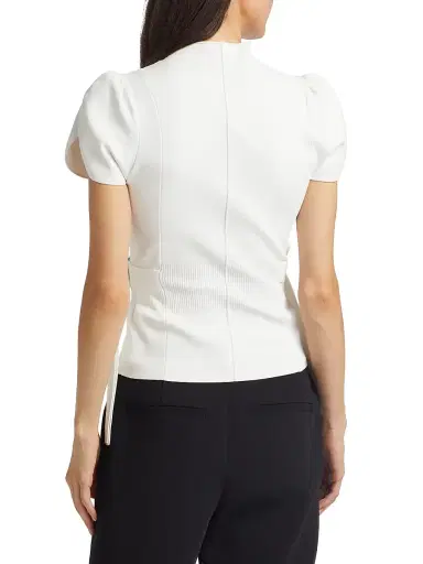3.1 Phillip Lim Women's Compact Rib-Knit Tulip Top - Ivory - Size XS | Thumbnail 5 3.1 Phillip Lim Women's Compact Rib-Knit Tulip Top - Ivory - Size XS | Thumbnail 5