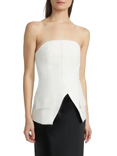 Nonchalant Label Women's Petra Strapless Tailored Top - Winter White | Thumbnail 3 Nonchalant Label Women's Petra Strapless Tailored Top - Winter White | Thumbnail 3