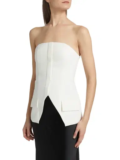 Nonchalant Label Women's Petra Strapless Tailored Top - Winter White | Thumbnail 4 Nonchalant Label Women's Petra Strapless Tailored Top - Winter White | Thumbnail 4