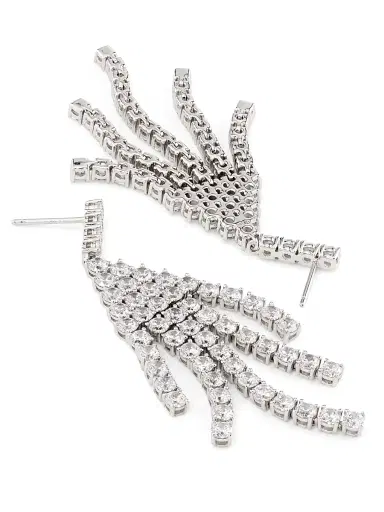 Adriana Orsini Women's Diana Rhodium-Plated & Cubic Zirconia Chandelier Earrings - Silver | Thumbnail 3 Adriana Orsini Women's Diana Rhodium-Plated & Cubic Zirconia Chandelier Earrings - Silver | Thumbnail 3