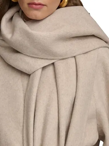 Donna Karan New York Women's Wool-Blend Belted Scarf Coat - Bone | Thumbnail 5 Donna Karan New York Women's Wool-Blend Belted Scarf Coat - Bone | Thumbnail 5