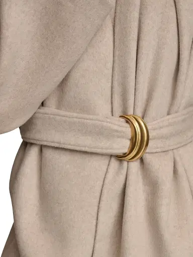 Donna Karan New York Women's Wool-Blend Belted Scarf Coat - Bone | Thumbnail 6 Donna Karan New York Women's Wool-Blend Belted Scarf Coat - Bone | Thumbnail 6